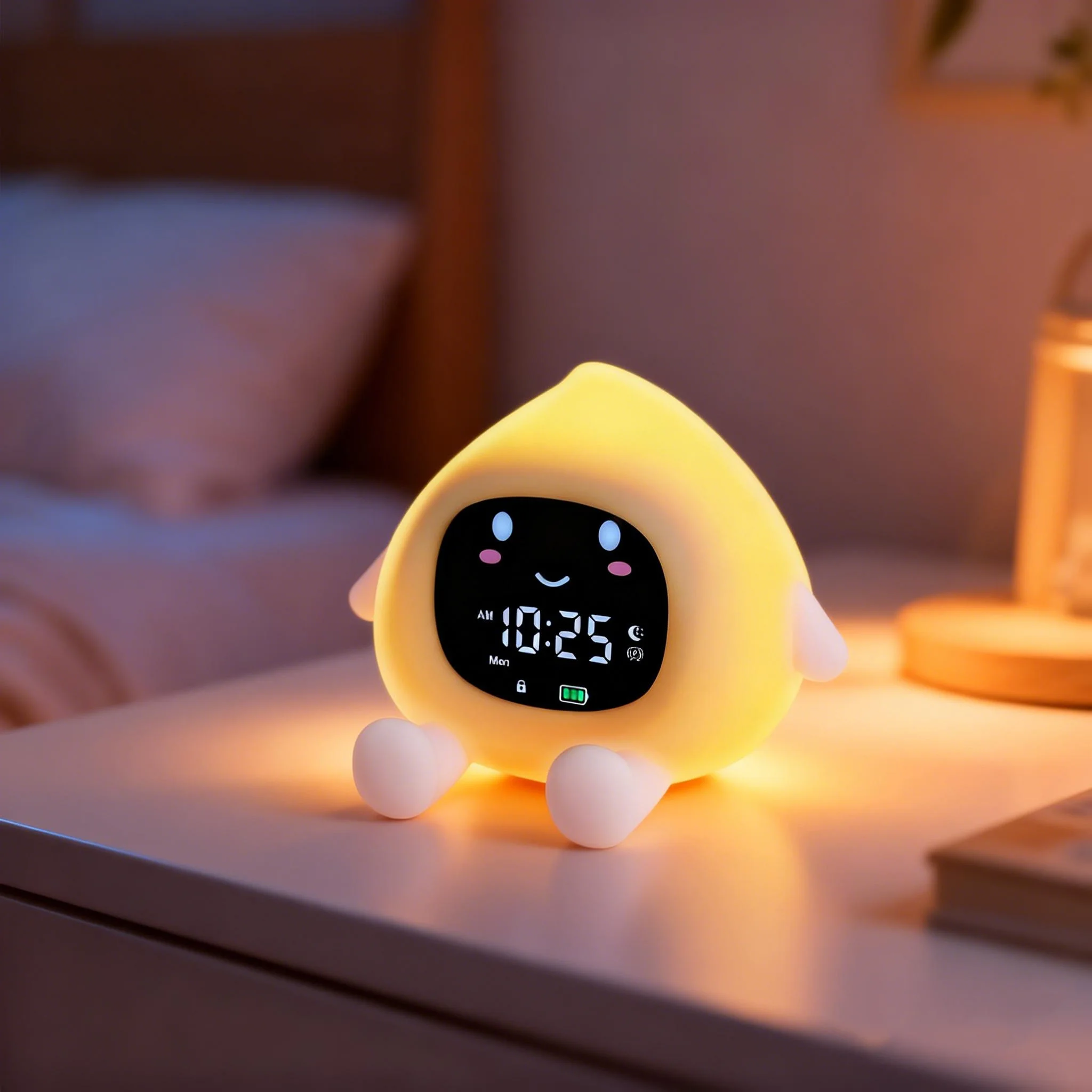 Réveil enfant rechargeable avec veilleuse 9 couleurs et verrouillage